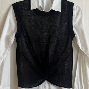 Veronica Beard Black Sleeveless Knit Top
